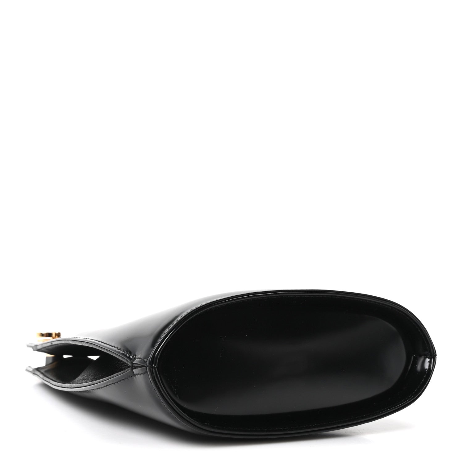 Brushed Calfskin North South Wanda Top Handle Bag Black