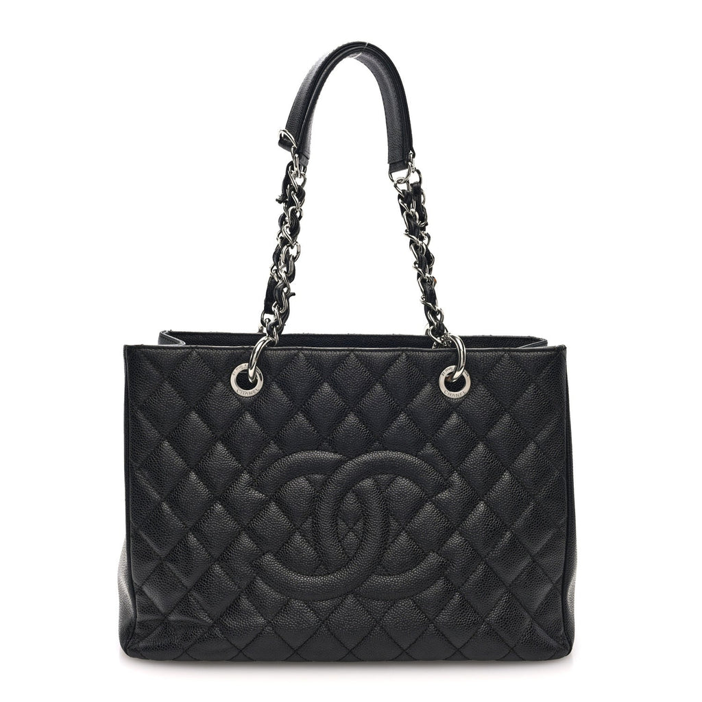 Caviar Quilted Grand Shopping Tote GST Black