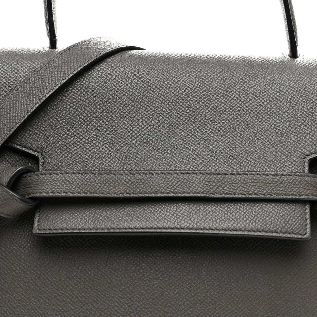 Grained Calfskin Micro Belt Bag Grey