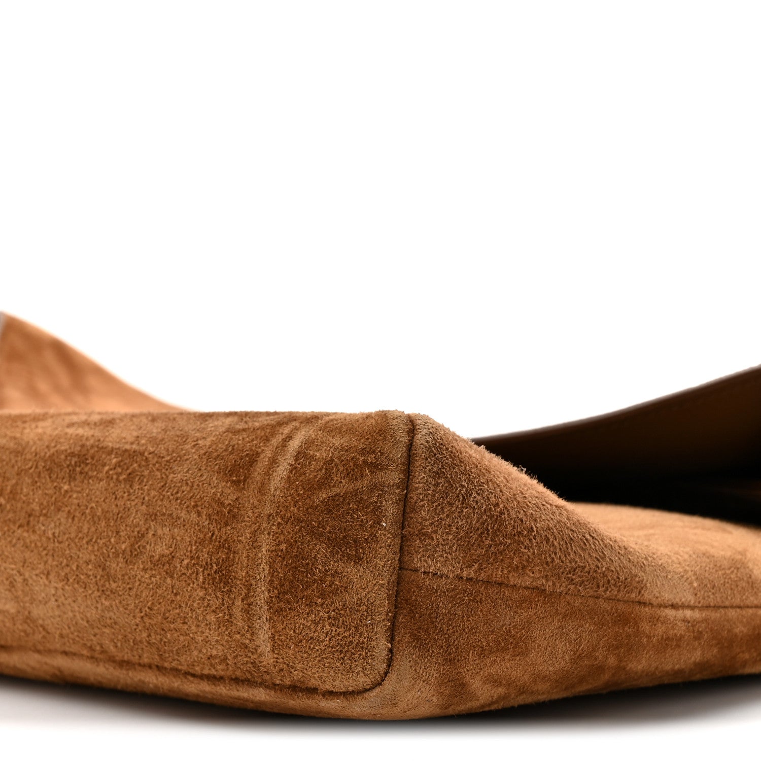 Suede Large Cassandre Pouch On Chain Caramel Cognac
