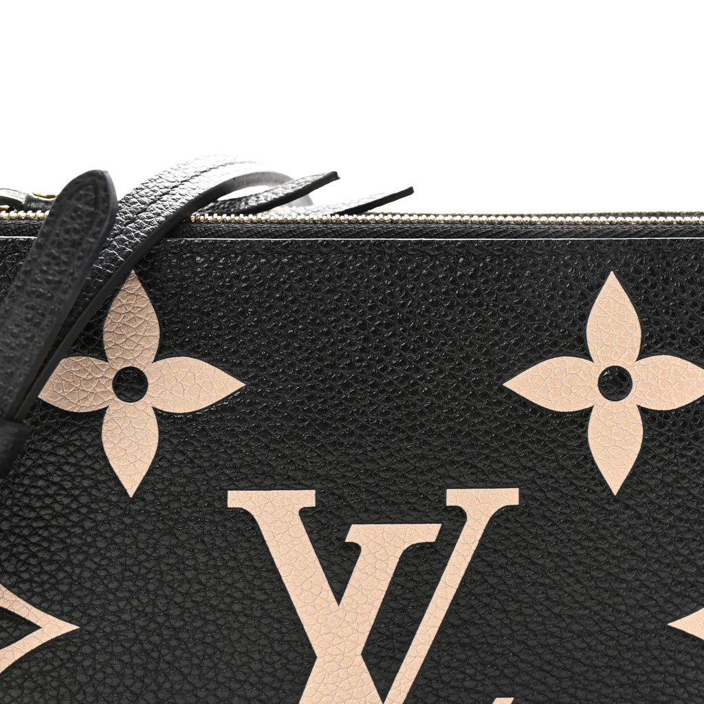 Empreinte Monogram Giant Double Zip Pochette Black Cream
