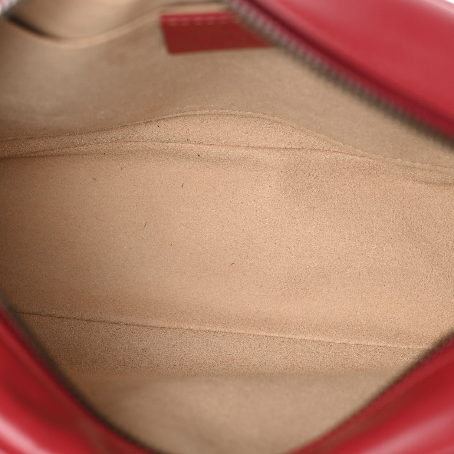 Calfskin Matelasse Small GG Marmont Chain Shoulder Bag Hibiscus Red