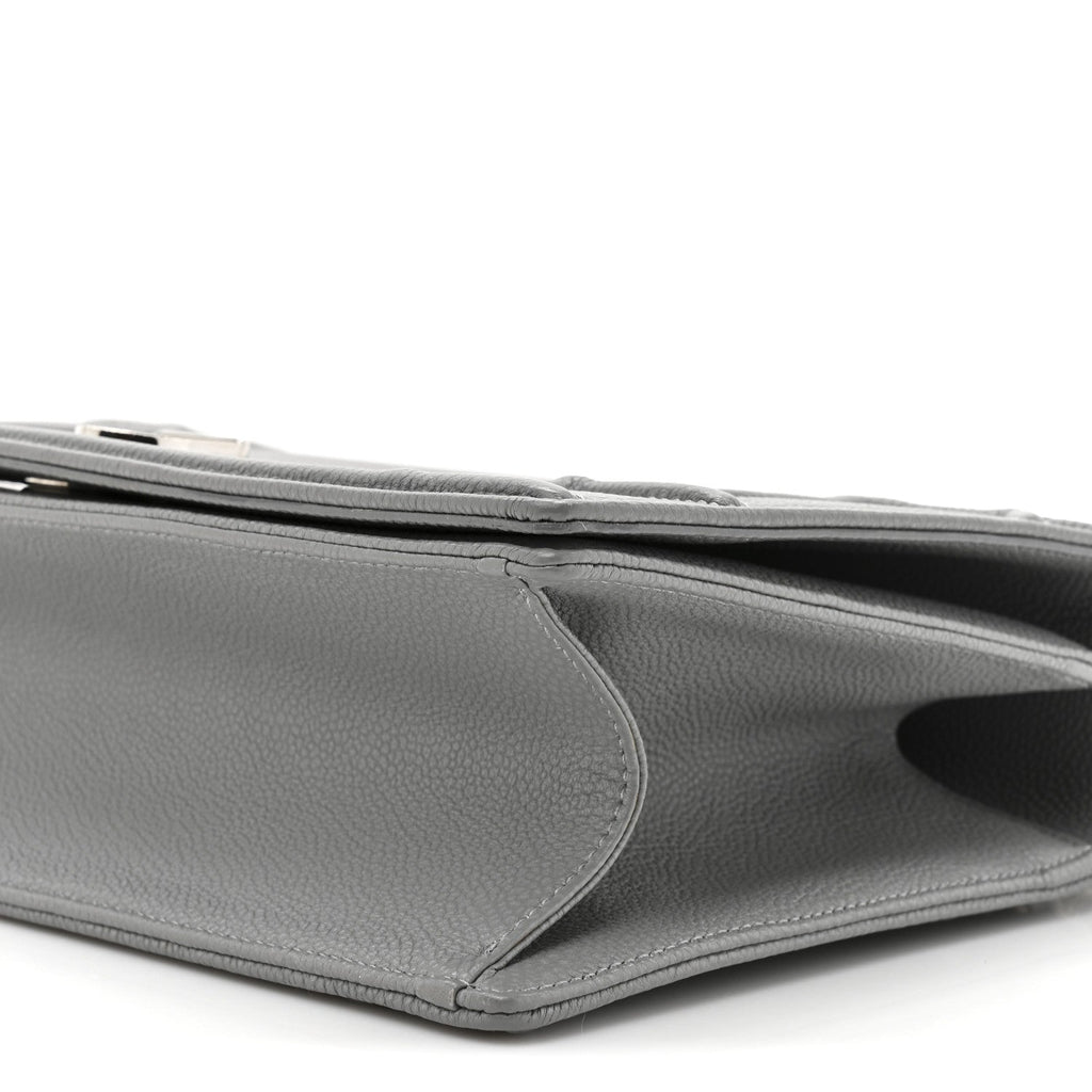 Grained Calfskin Medium Diorama Flap Bag Gris