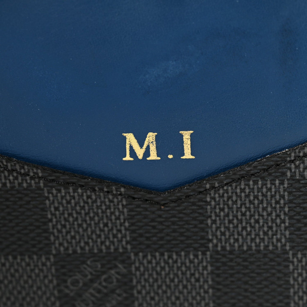 Damier Graphite Brazza Wallet Bleu Neon