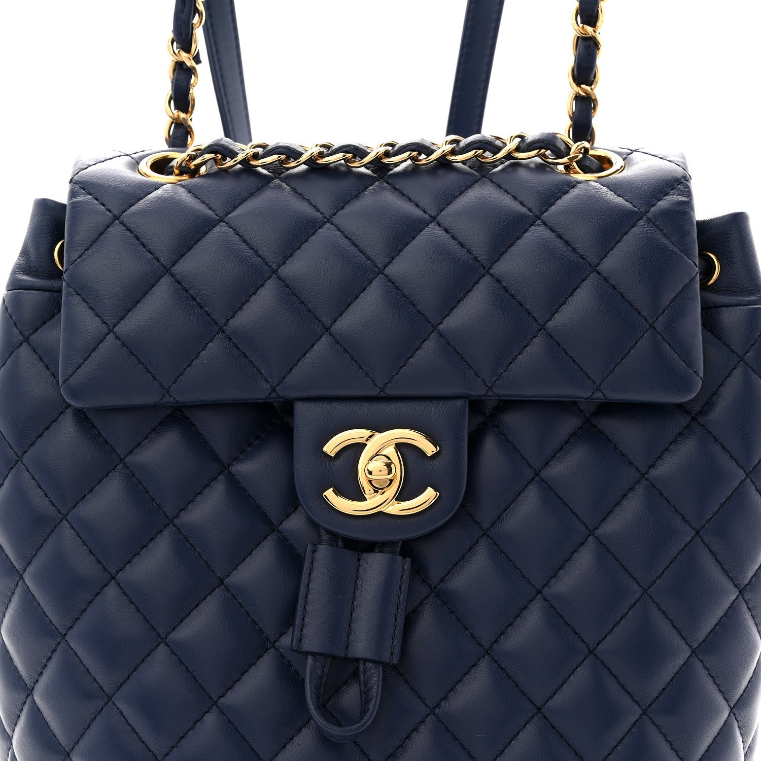 Calfskin Quilted Small Urban Spirit Backpack Navy