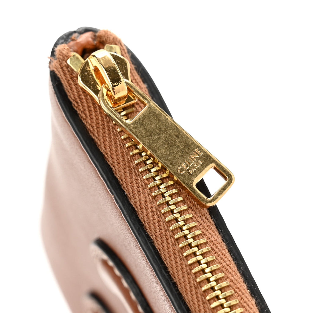 Smooth Calfskin Cuir Triomphe Coin and  Pouch With Hook Tan