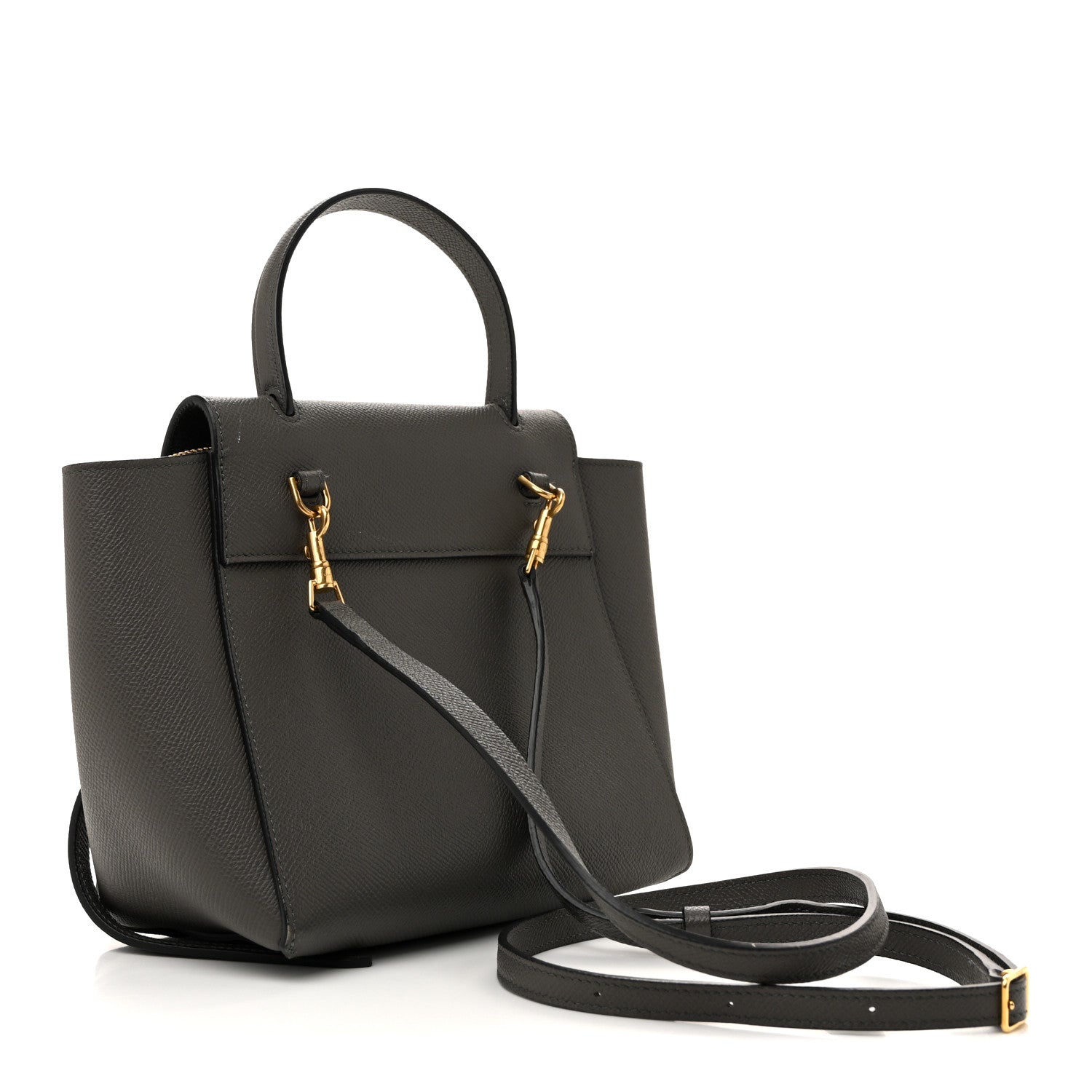 Grained Calfskin Nano Belt Bag Grey