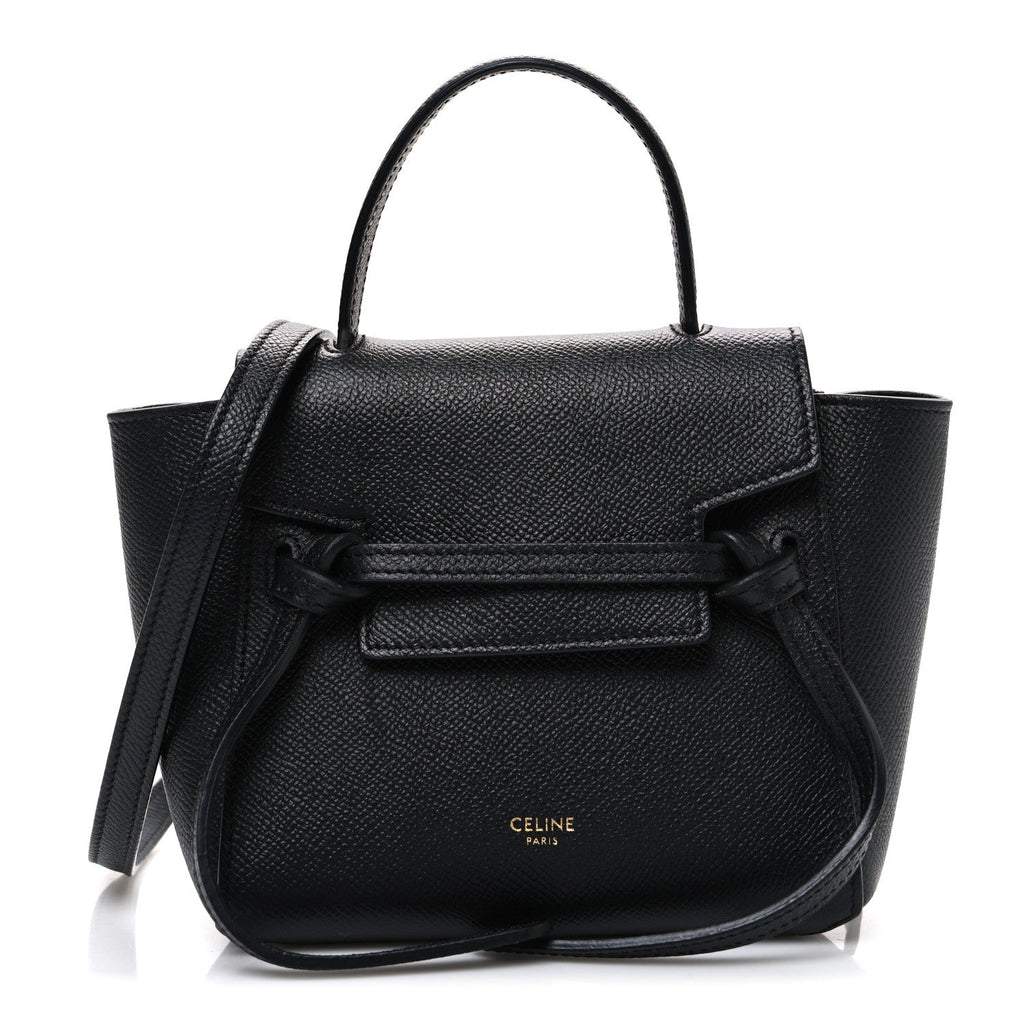 Grained Calfskin Nano Belt Bag Black