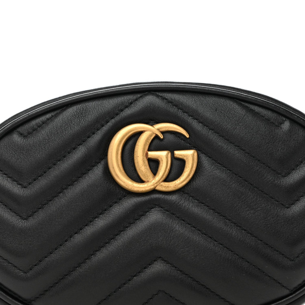 Calfskin Matelasse GG Marmont Belt Bag 85 34 Black