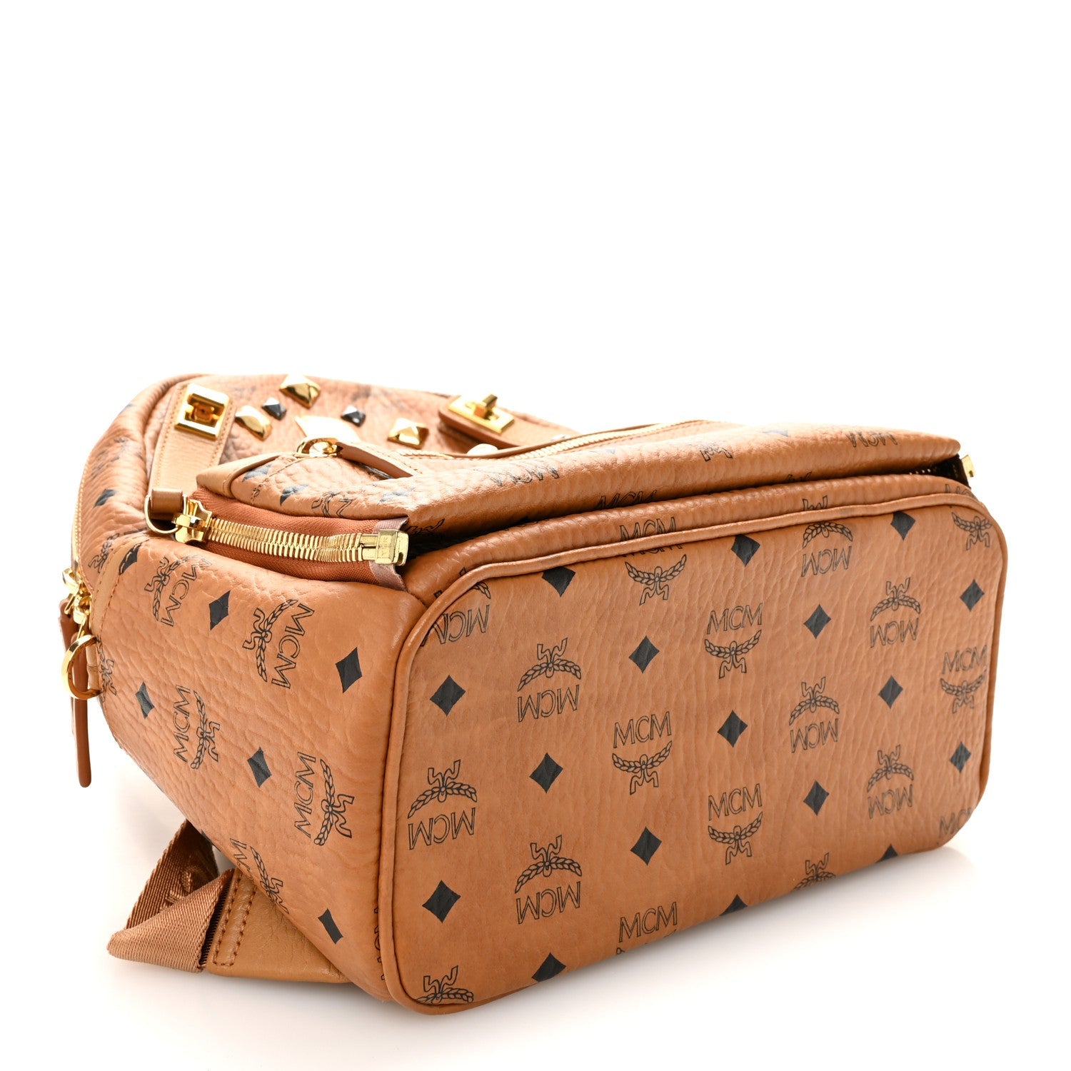 Visetos Studded Small Dual Stark Backpack Cognac