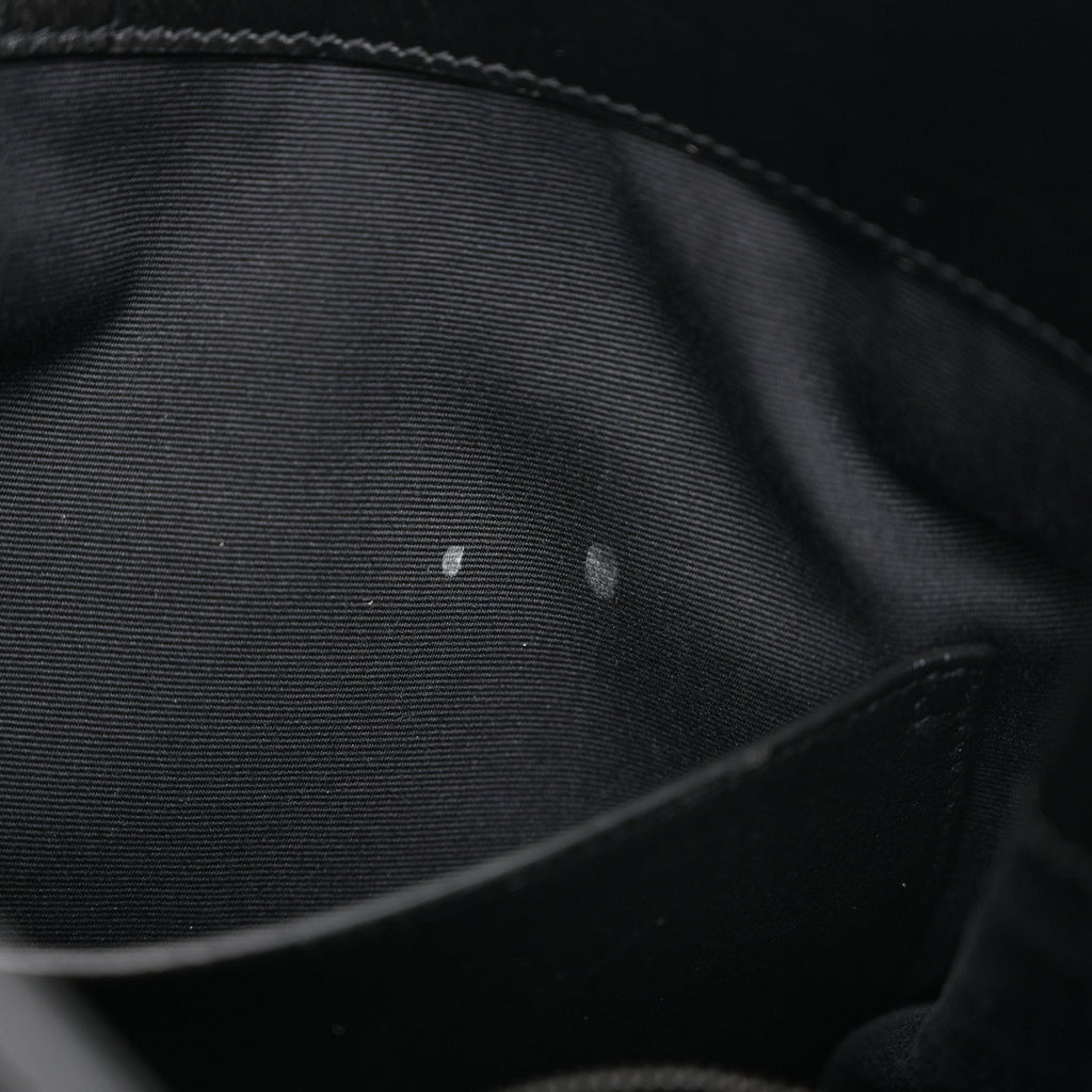 Calfskin Crocodile Embossed Monogram Medium Niki Shopping Bag Black