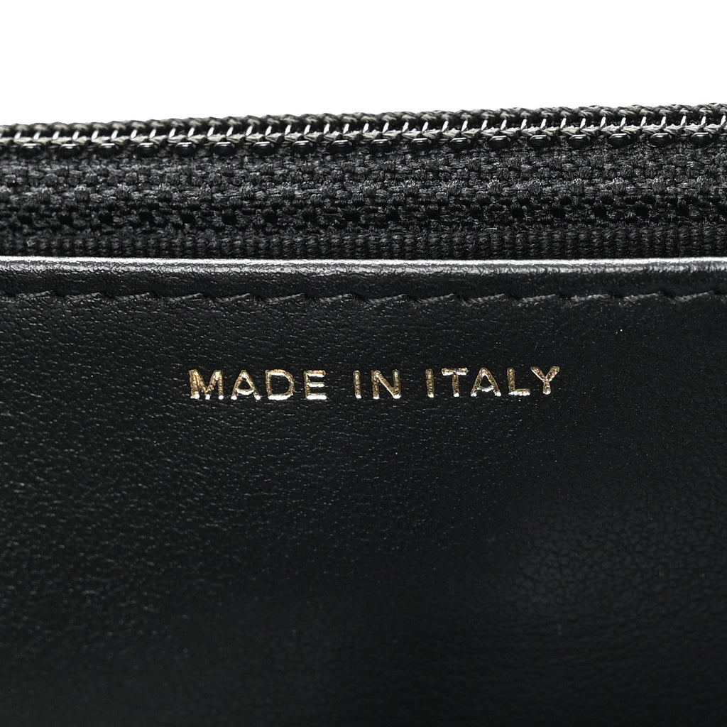 Lambskin Quilted Pillow Crush Wallet On Chain WOC Black