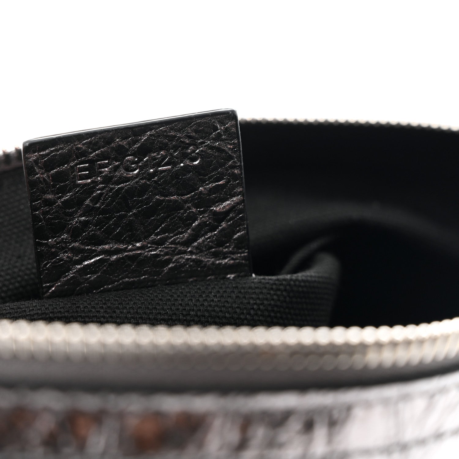 Metallic Calfskin Small Voyou Bag Silver