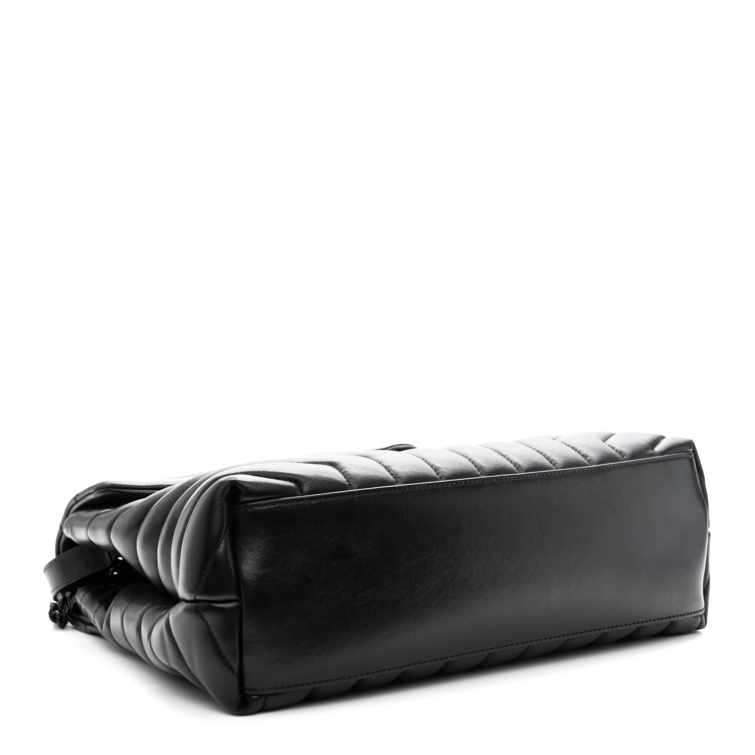 Calfskin Y Quilted Monogram Monochrome Medium Loulou Chain Satchel Black