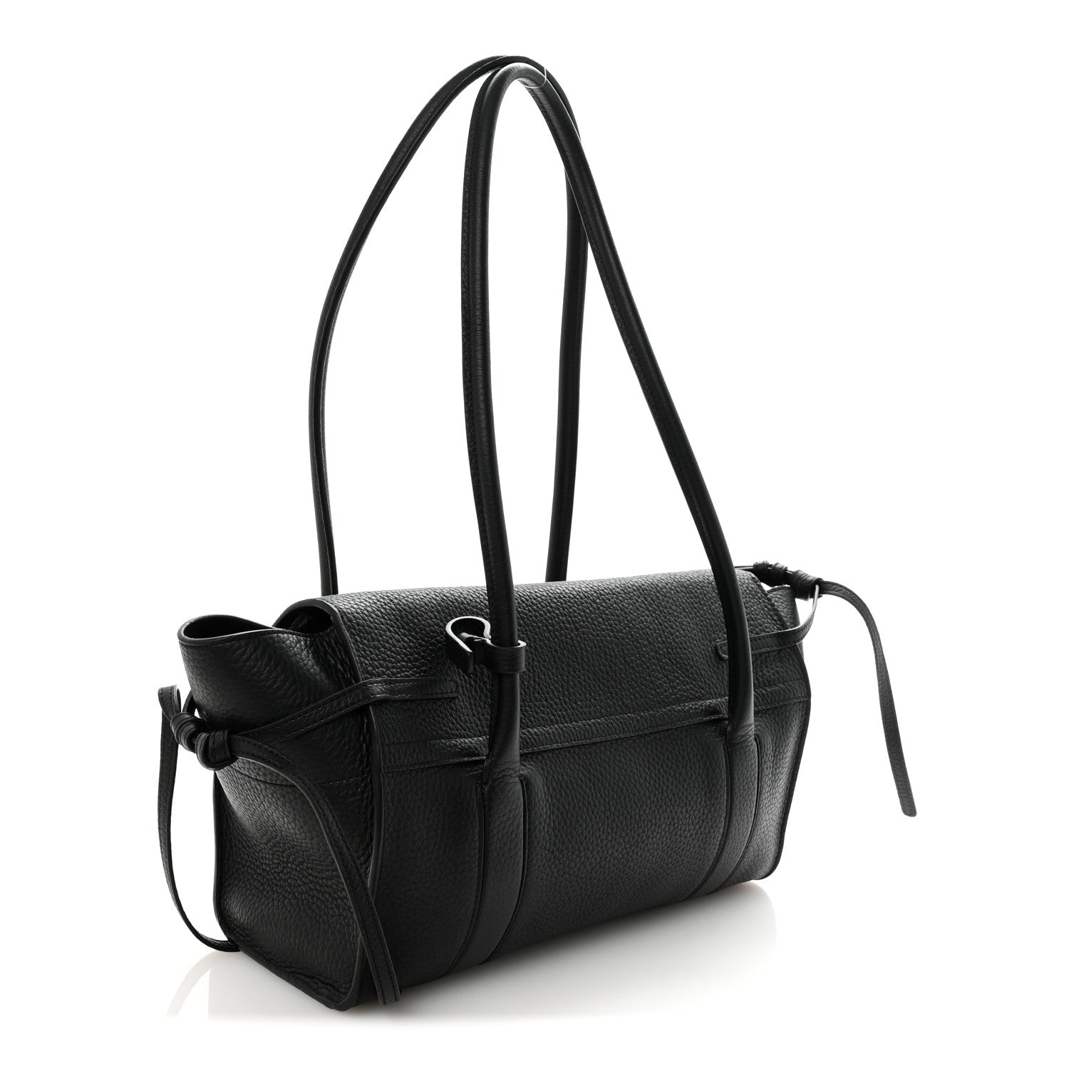 Heavy Grain Small Soft Bayswater Satchel Black