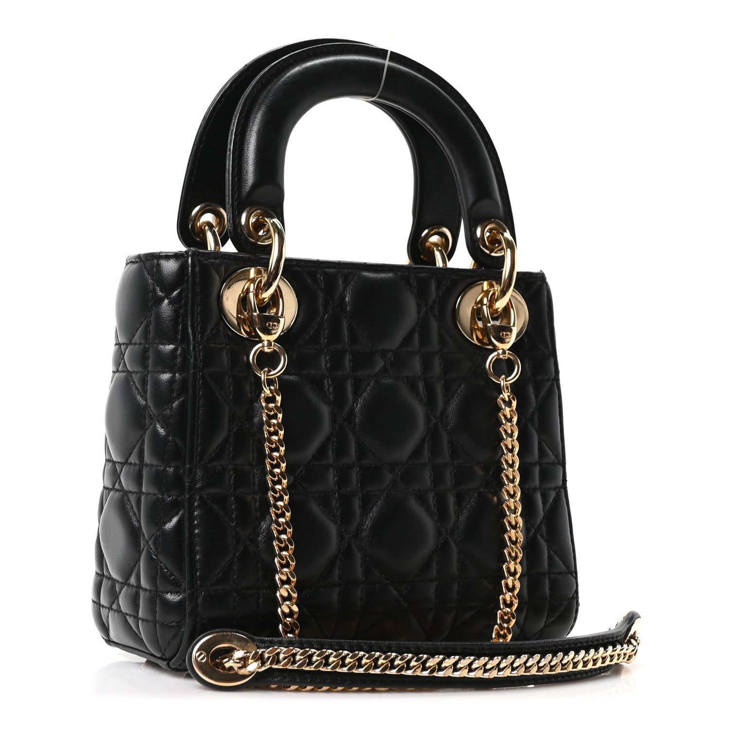 Lambskin Cannage Mini Lady Dior Black