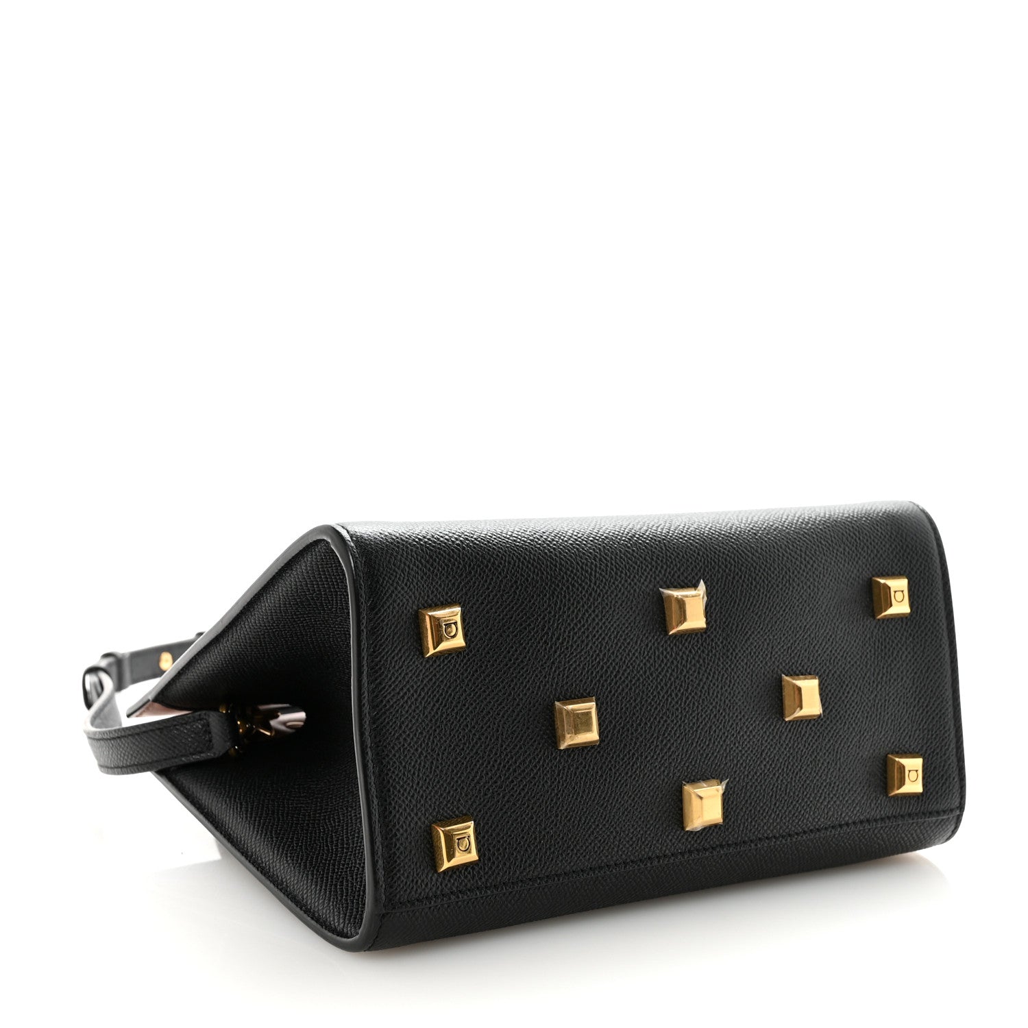 Calfskin Small The Studio Box Bag Black