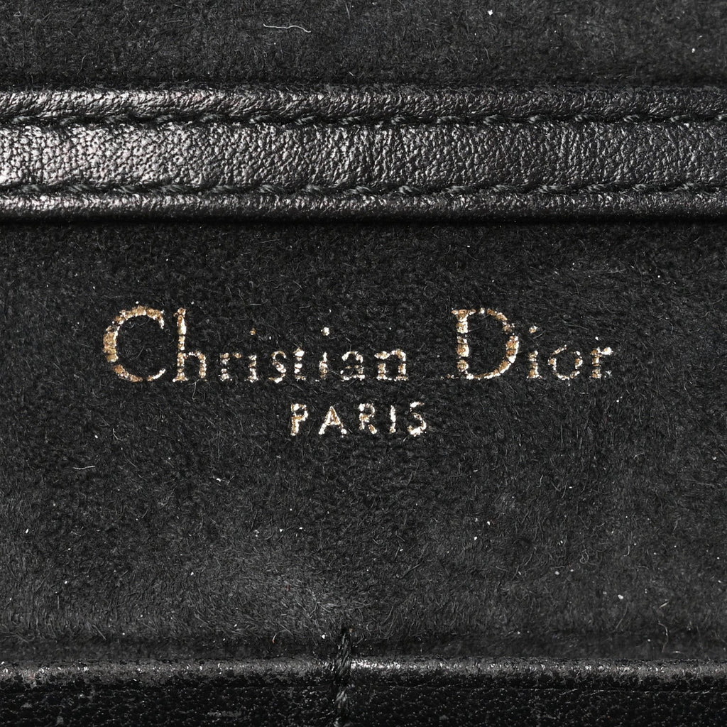 Calfskin Studded Diorama Wallet on Chain Pouch Black