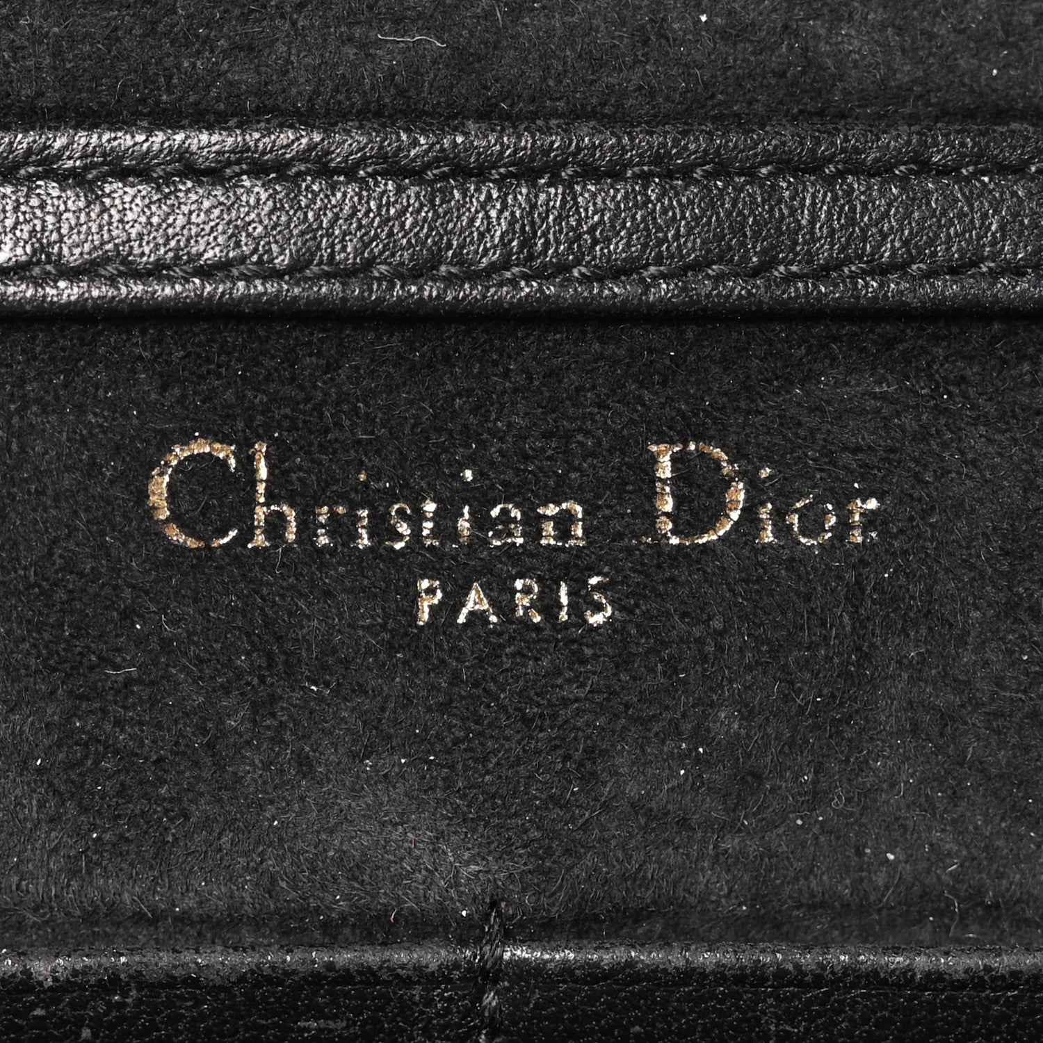 Calfskin Studded Diorama Wallet on Chain Pouch Black