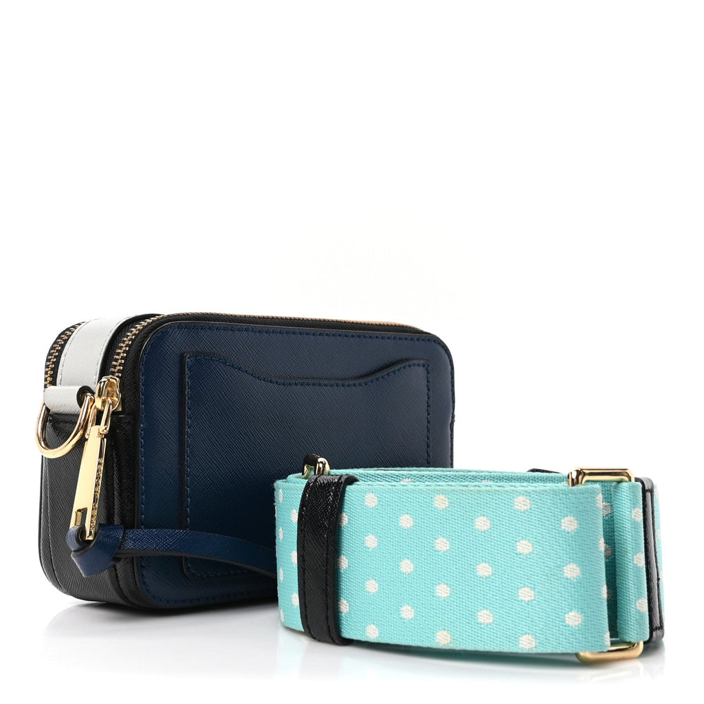 Saffiano Small Snapshot Camera Bag Navy Blue Multicolor