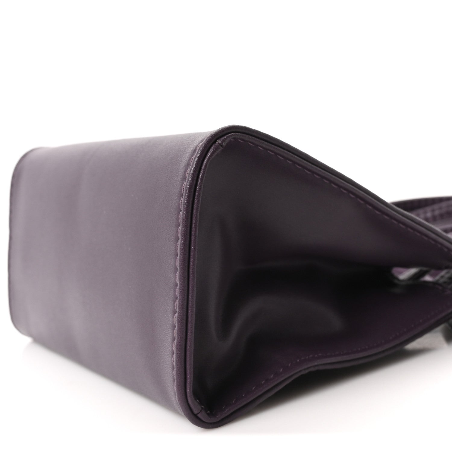 Vegan Leather Small Shopping Bag Eggplant
