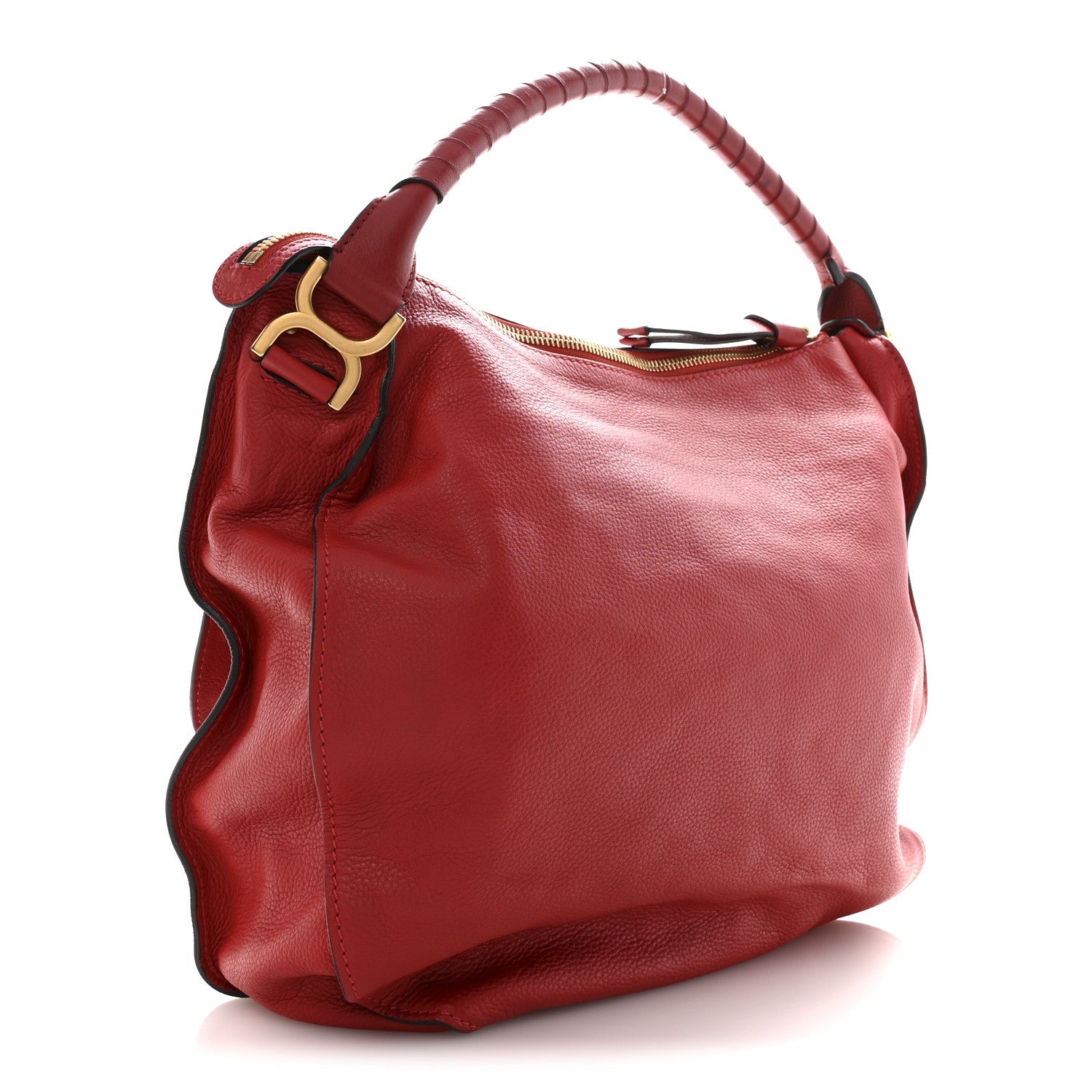Calfskin Large Marcie Hobo Red