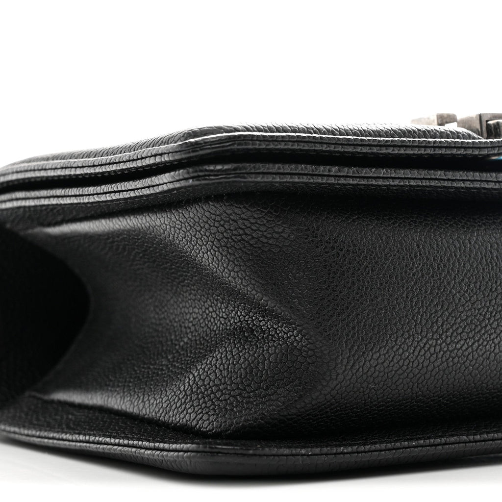 Caviar Quilted Small Boy Flap Black