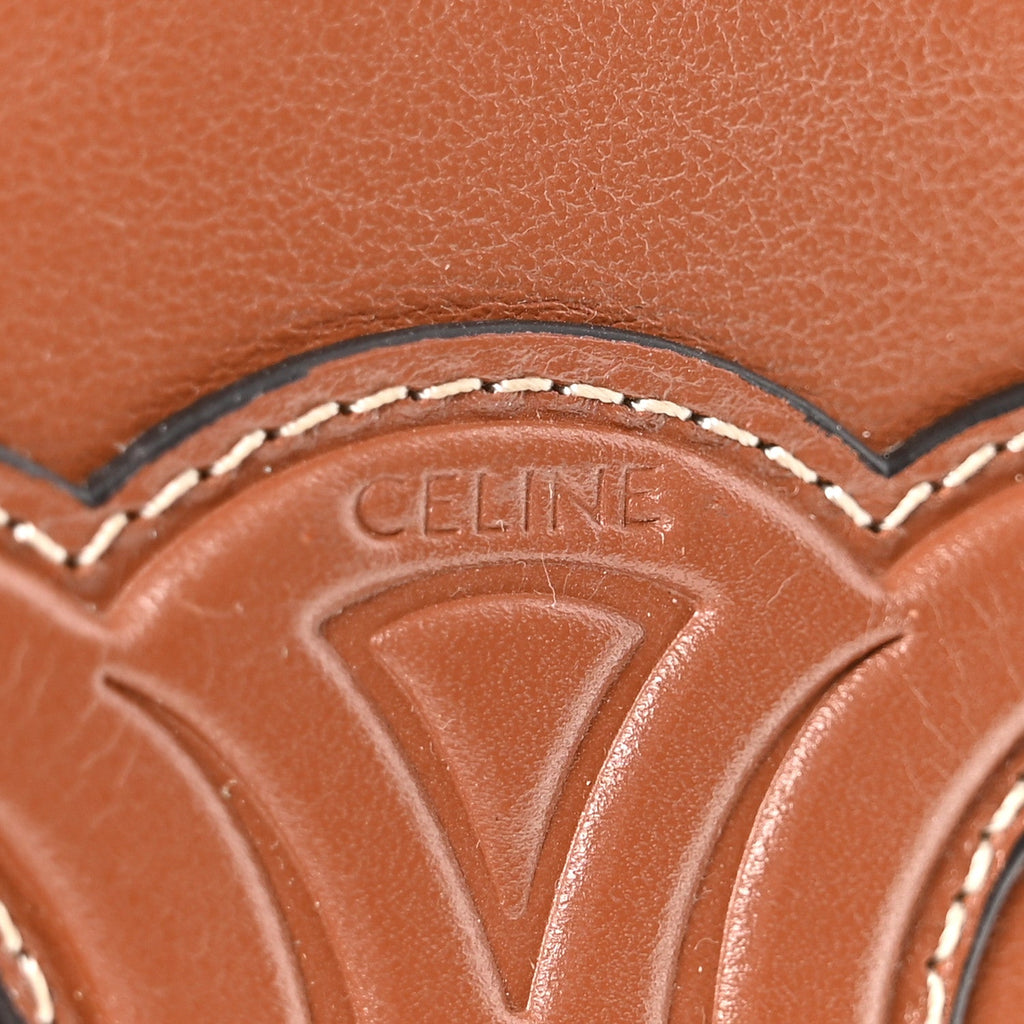 Smooth Calfskin Cuir Triomphe Coin and  Pouch With Hook Tan