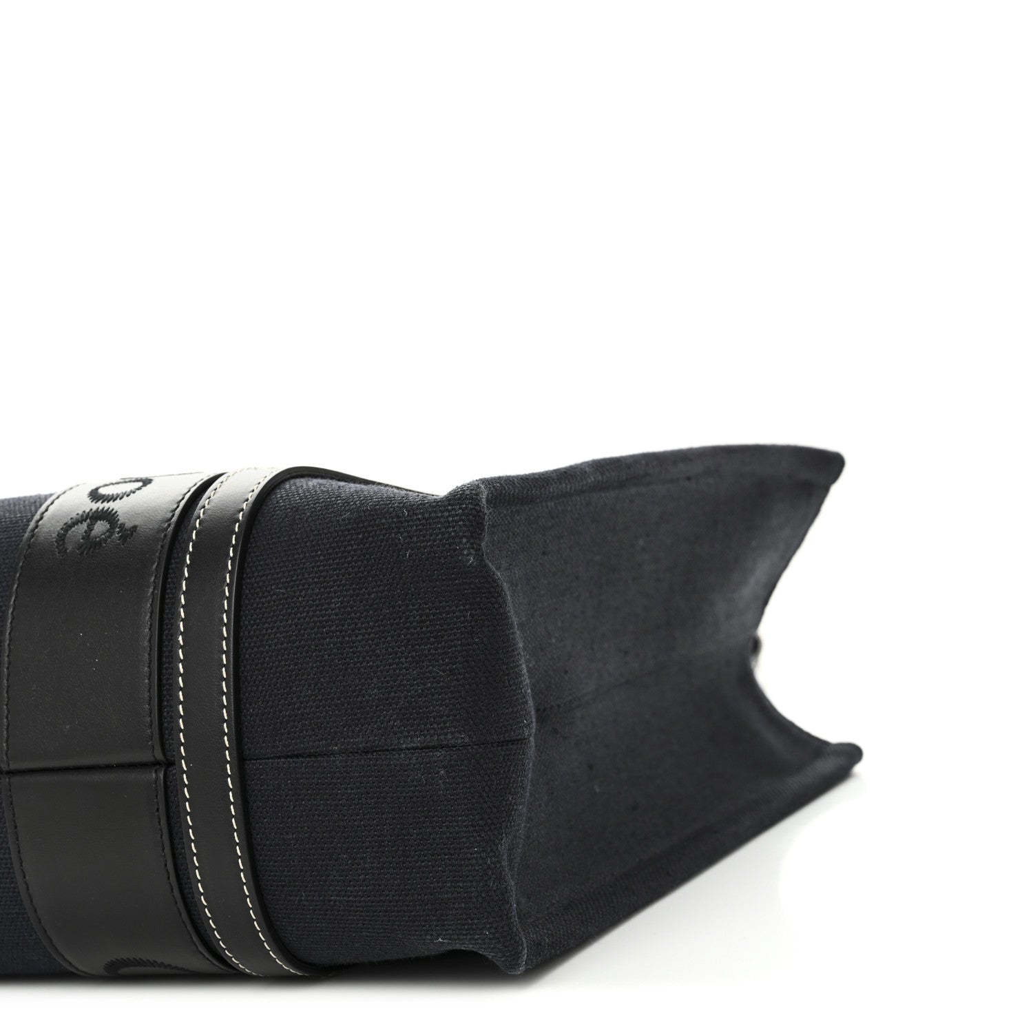 Calfskin Linen Medium Woody Tote Deep Denim