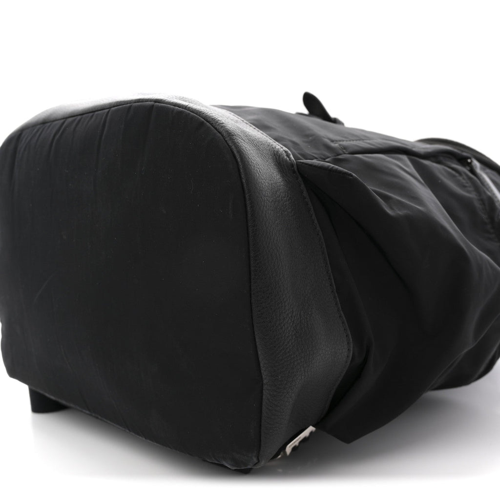 Nylon Grained Calfskin Watson Diaper Bag Black
