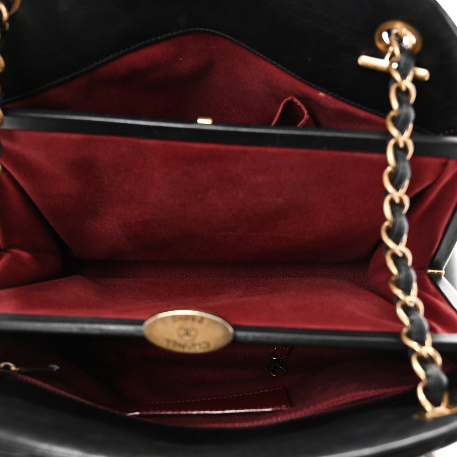 Aged Calfskin Large Just Mademoiselle Bowling Bag Black