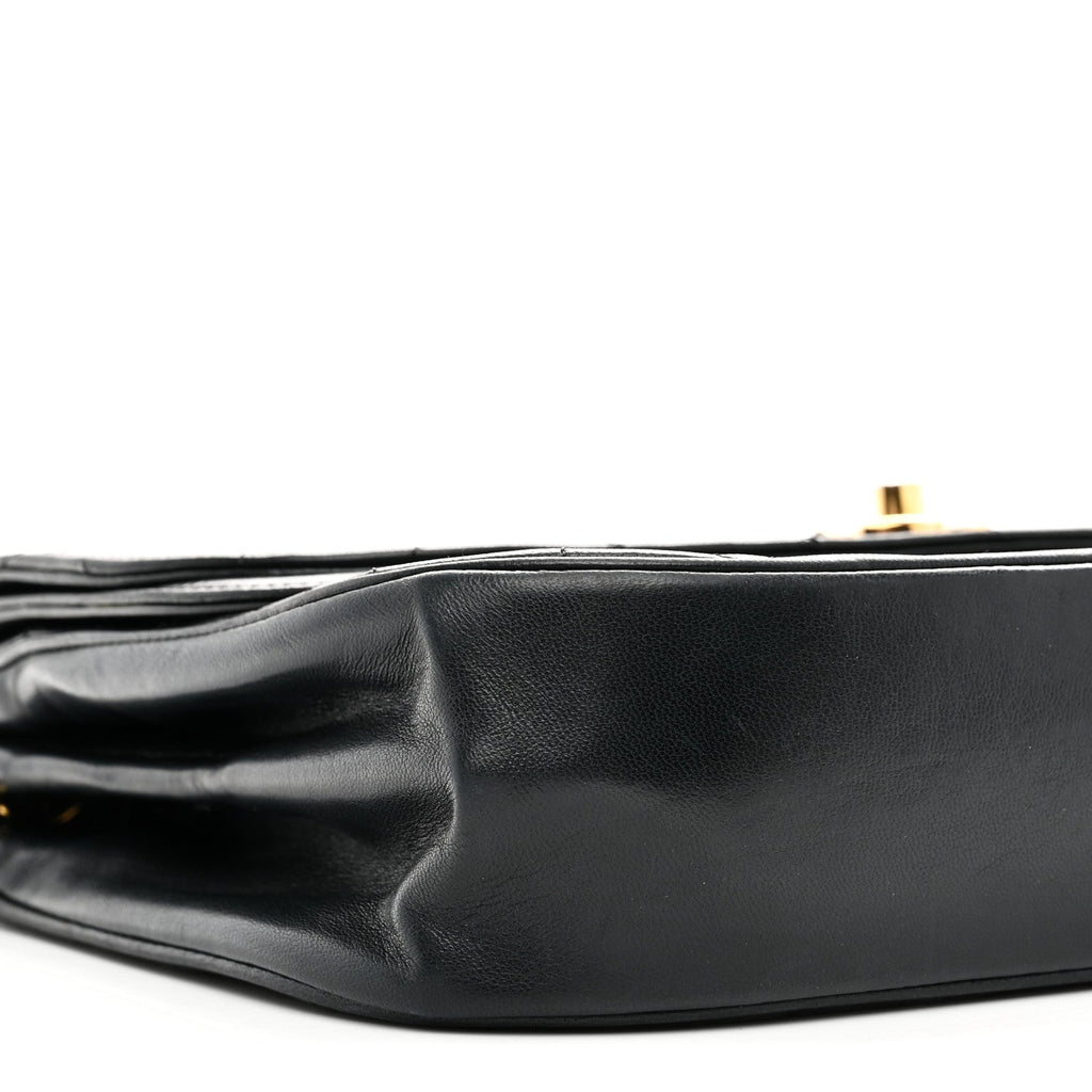 Lambskin Quilted Flap Bag Black