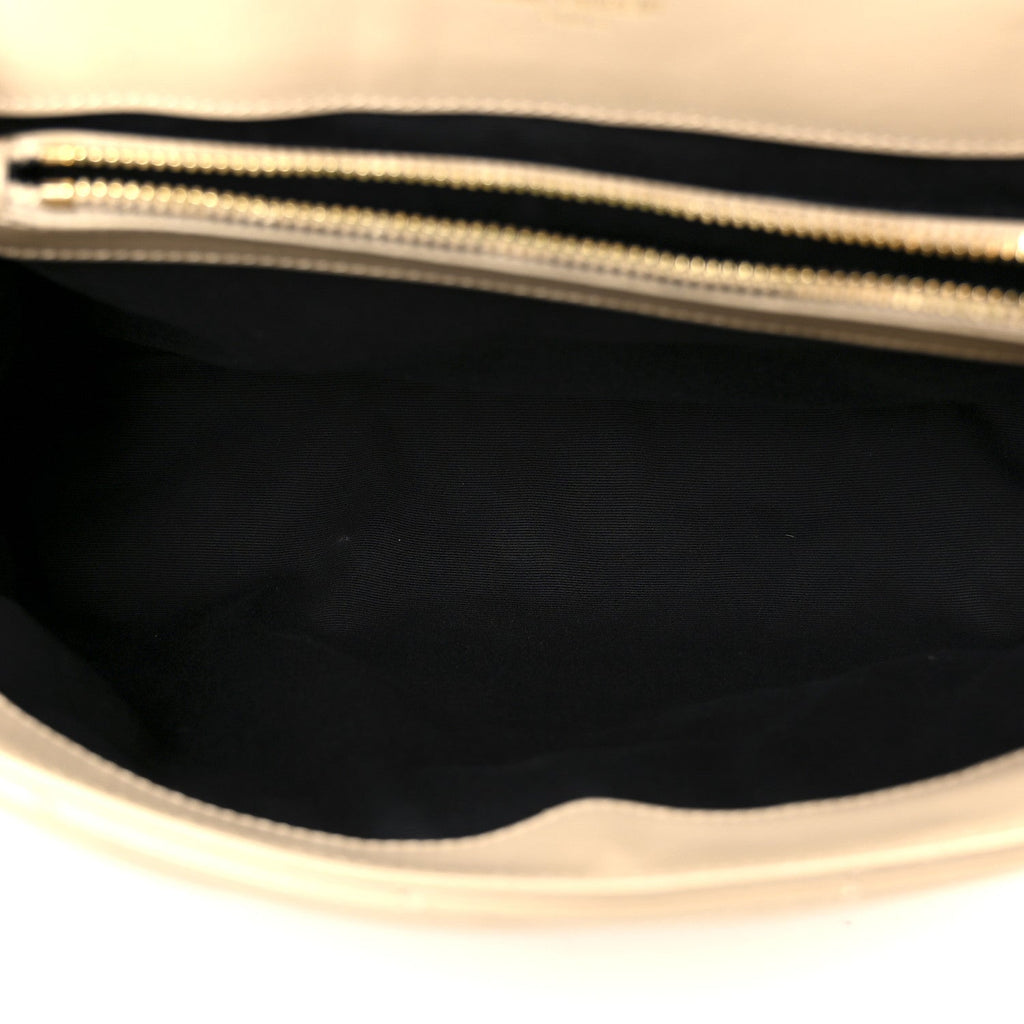 Calfskin Y Quilted Monogram Medium Loulou Chain Satchel Dark Beige