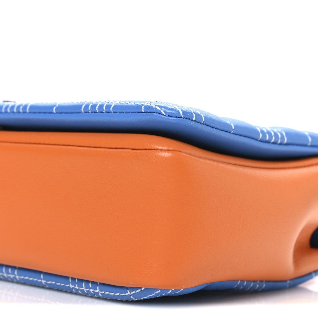 Lambskin Quilted Small Lola Bag Cyan Blue Orange Pink