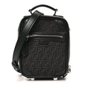 Recycled Fabric Jacquard Vitello Astro Micro FF Mini Trolley Bag Asfalto Black