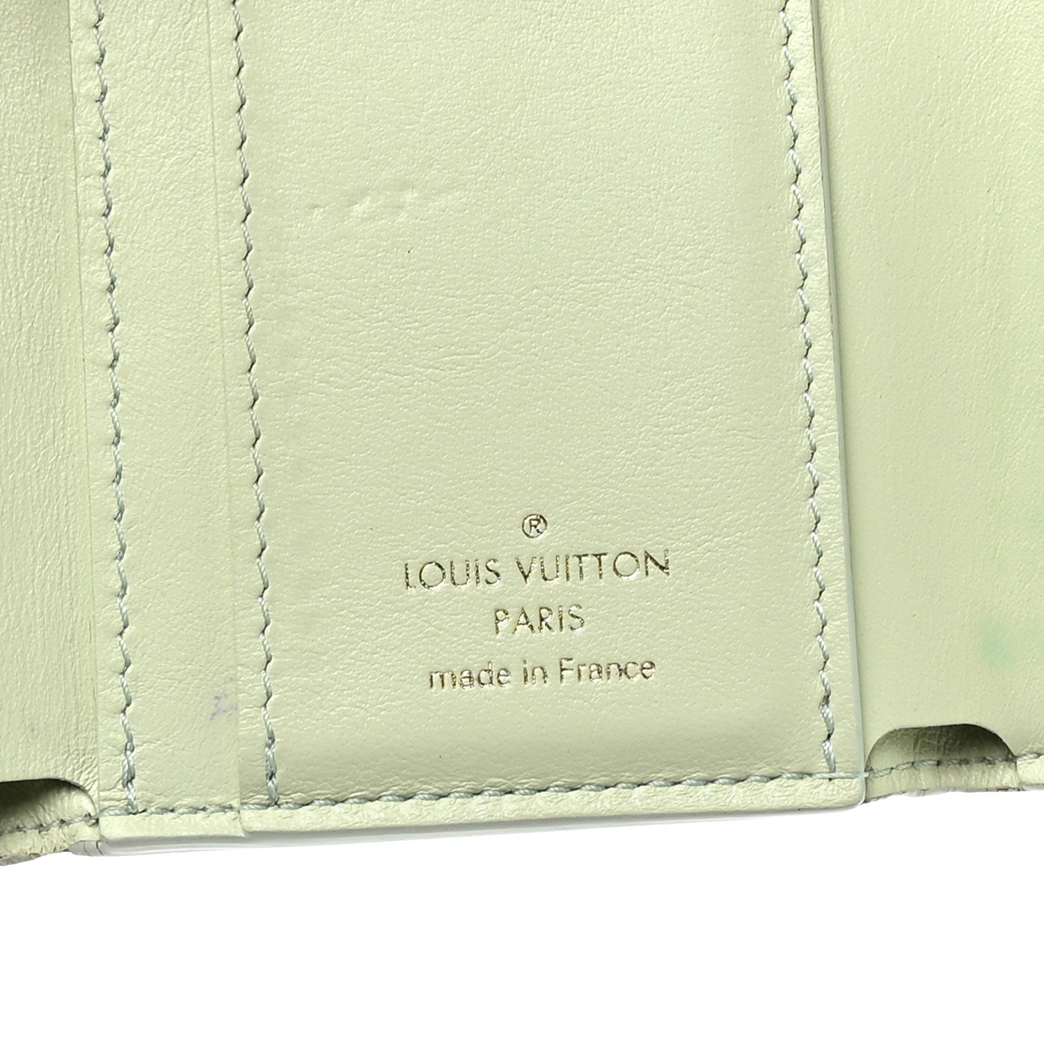 Taurillon Summer Stardust Capucines XS Wallet Vert D'Eau