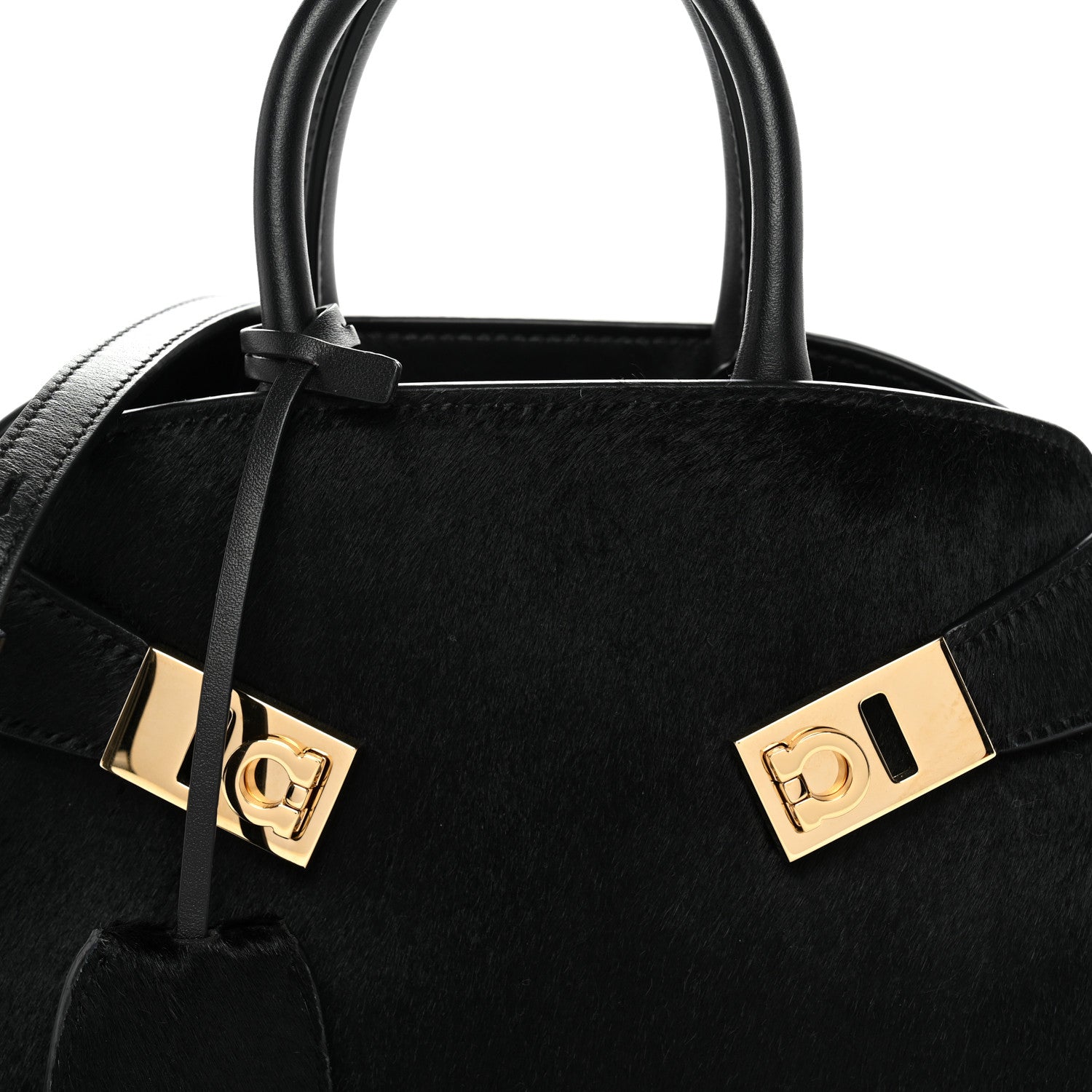 Pony Hair Mini Hug Bag Black