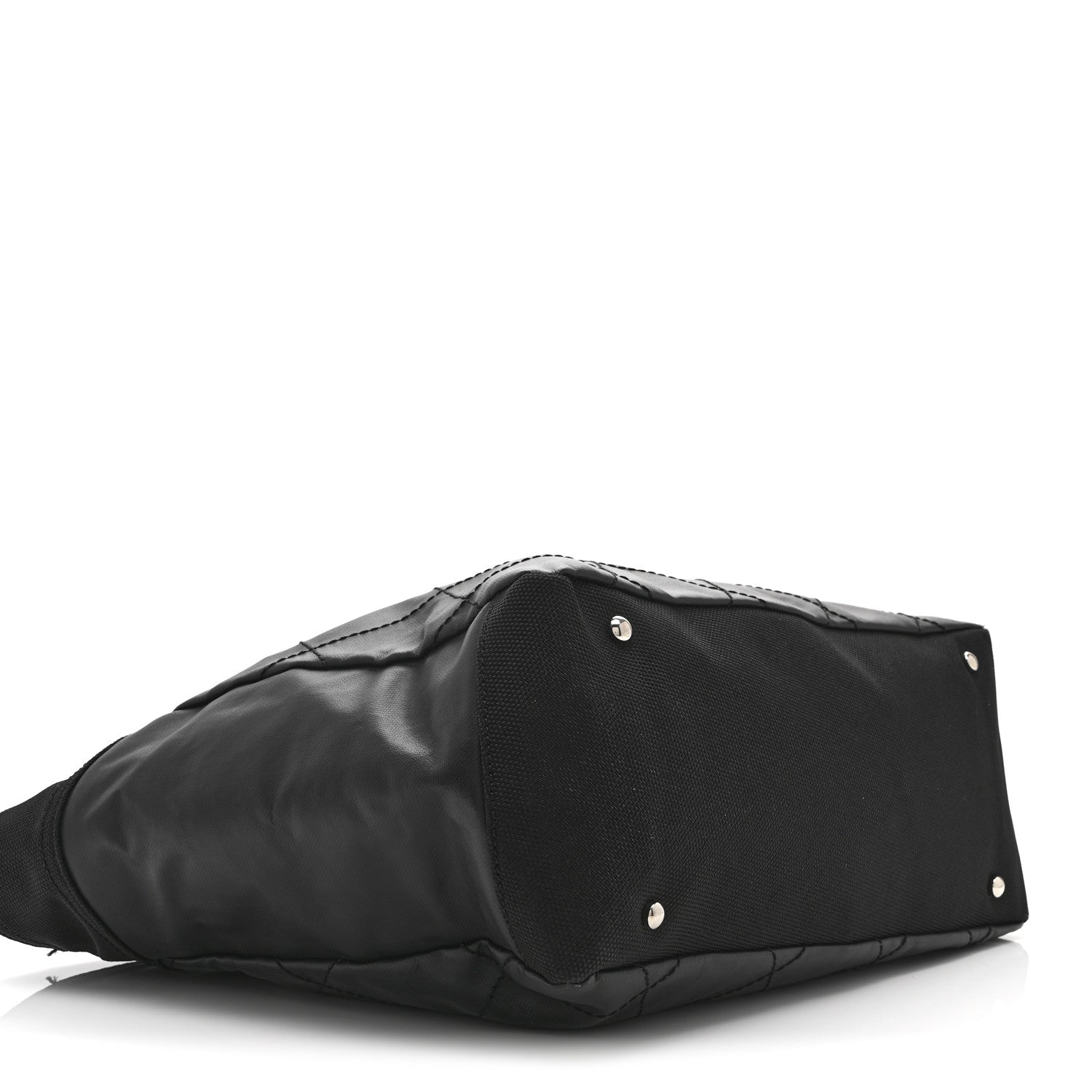 Coated Canvas Quilted Large Paris Biarritz Tote Black