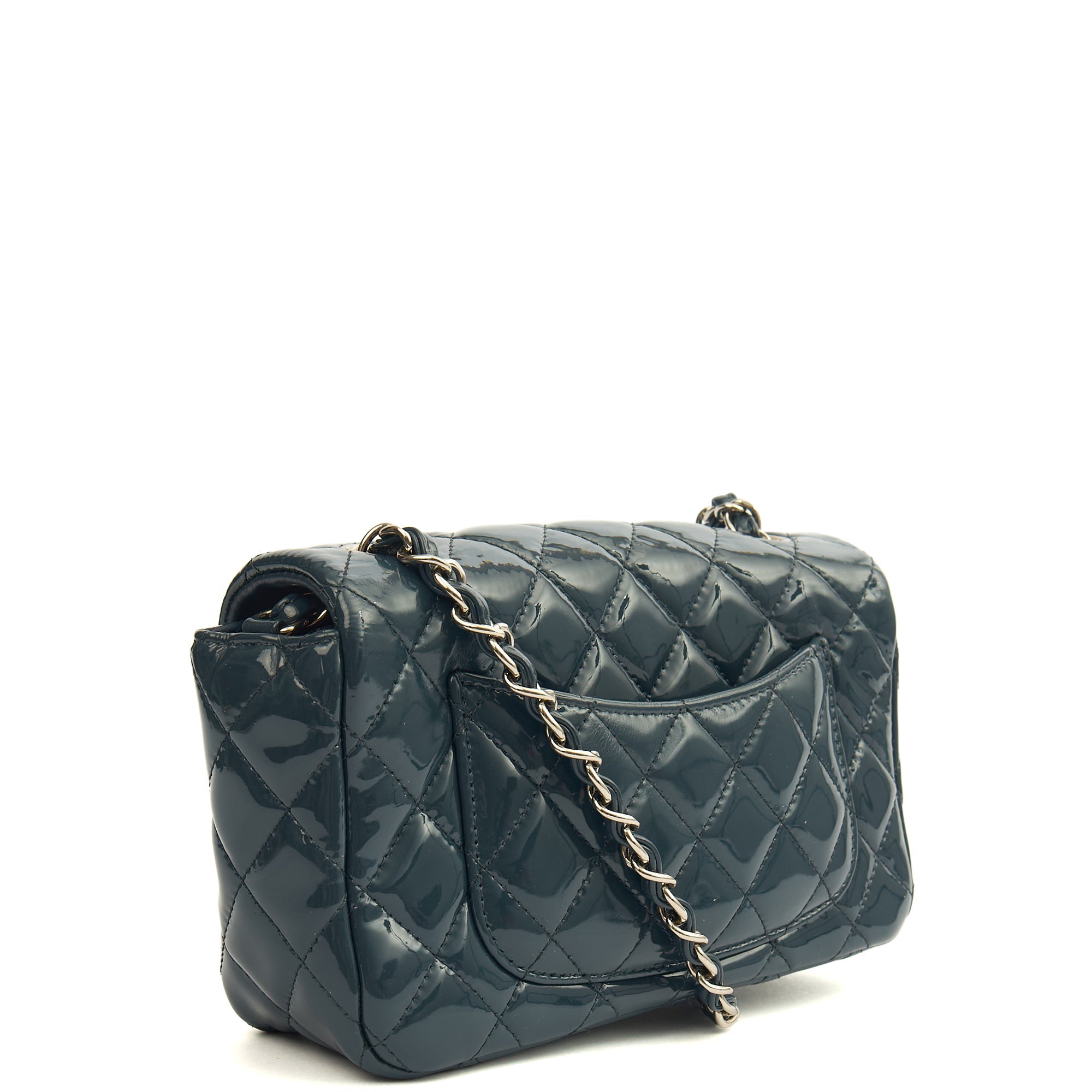 Chanel Mini Bag Classic - Mini (Rectangular) in Blue, Patent Leather