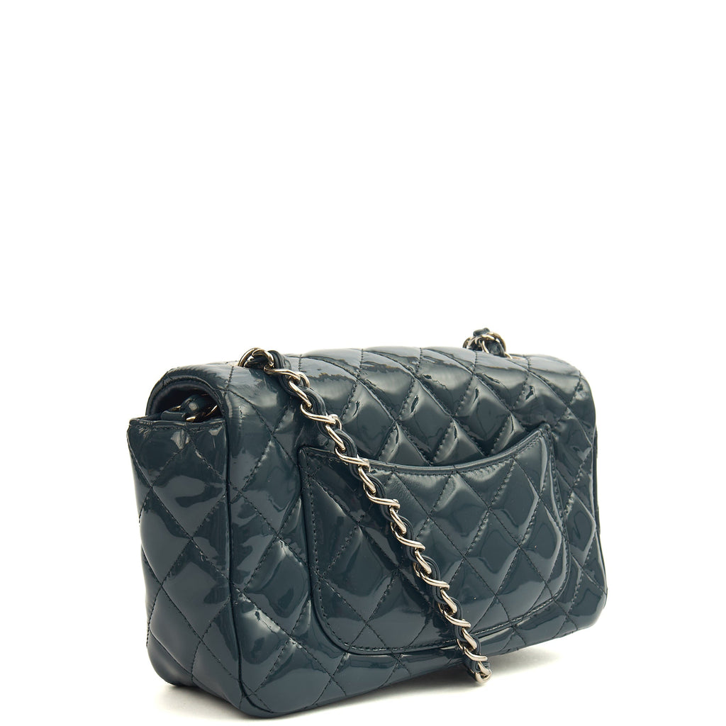 Chanel Mini Bag Classic - Mini (Rectangular) in Blue, Patent Leather