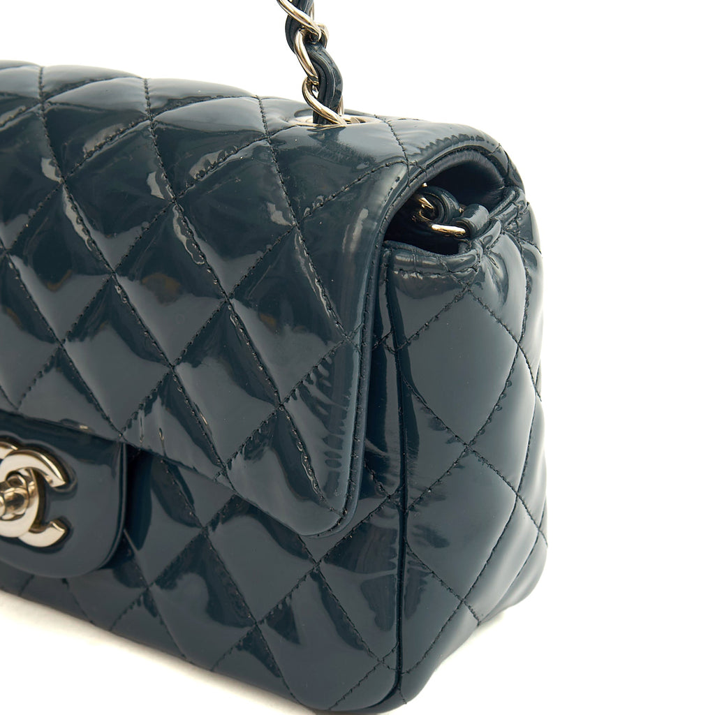 Chanel Mini Bag Classic - Mini (Rectangular) in Blue, Patent Leather