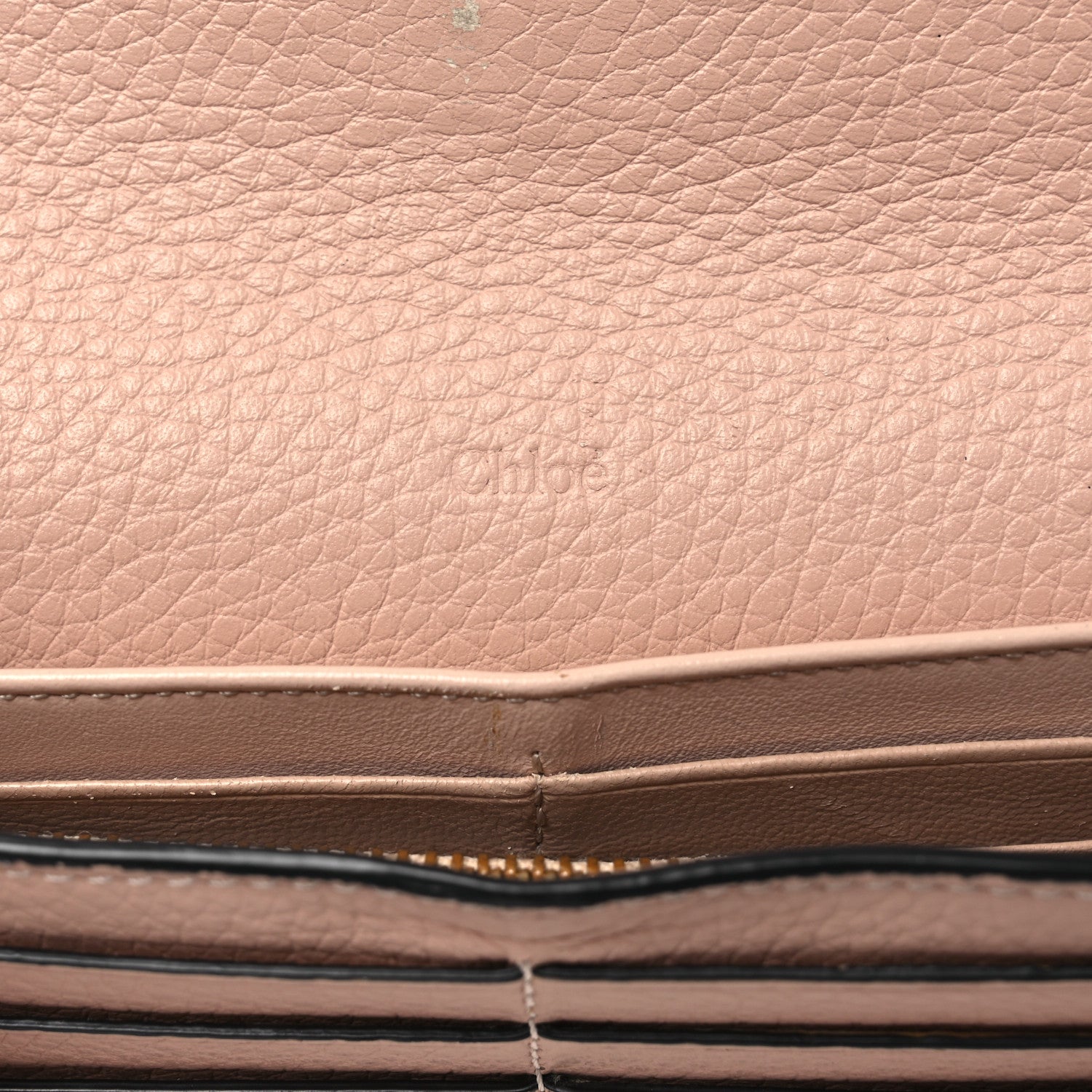 Calfskin Alphabet Long Wallet Blush Nude