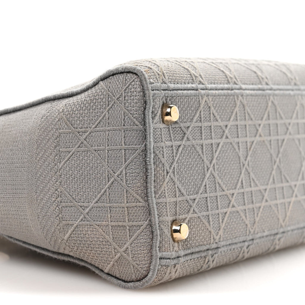 Canvas Embroidered Cannage Medium Lady D-Lite Gray