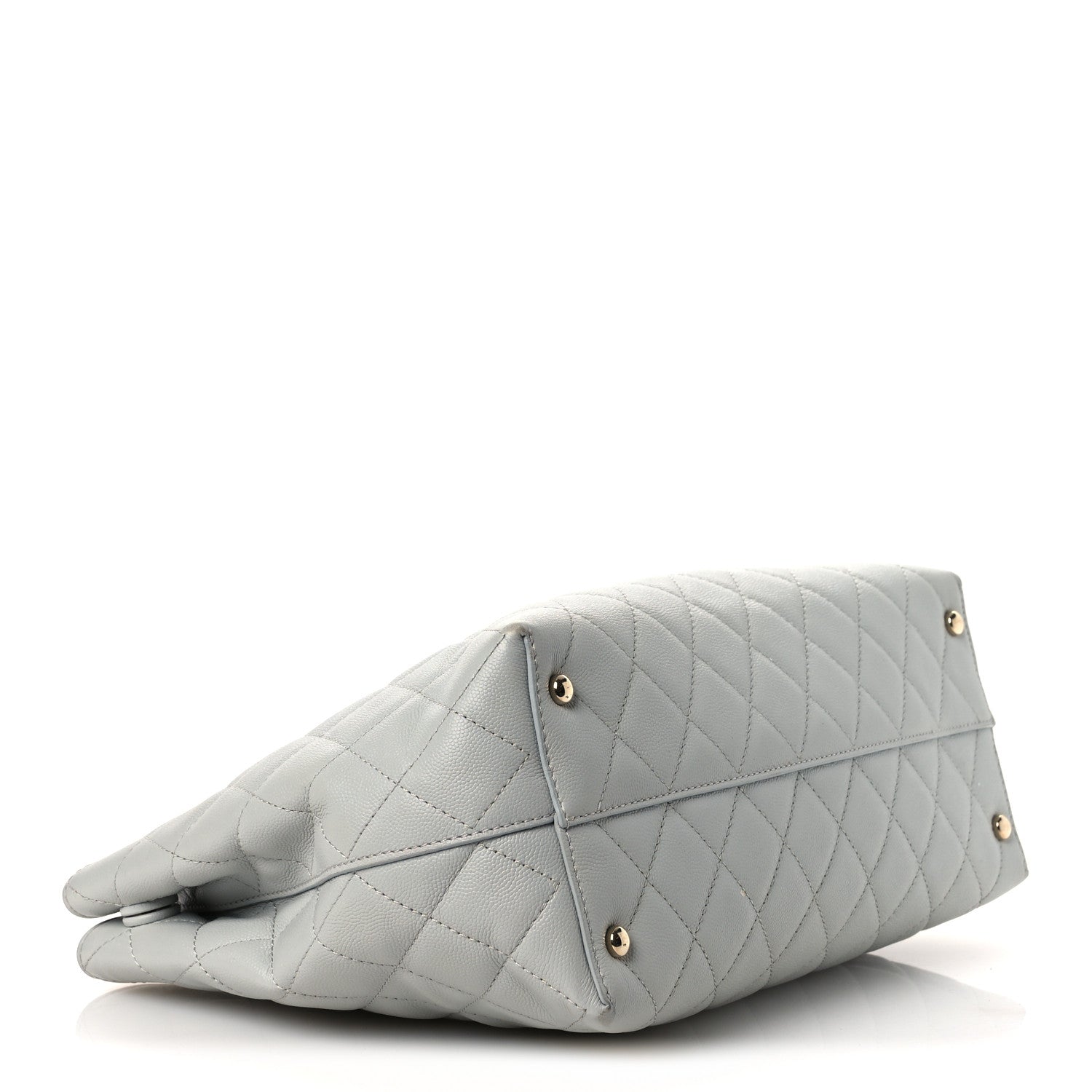 Caviar Quilted Shopping Tote Light Green