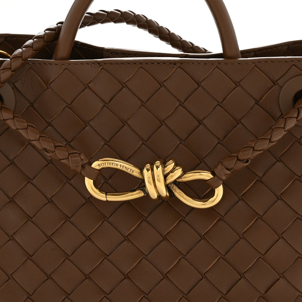Nappa Intrecciato Small Andiamo Shoulder Bag Cognac