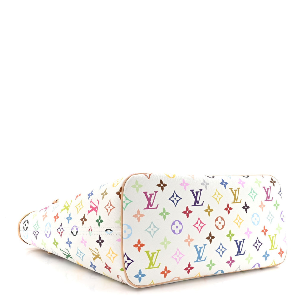 LV x TM Monogram Multicolor Neverfull MM White