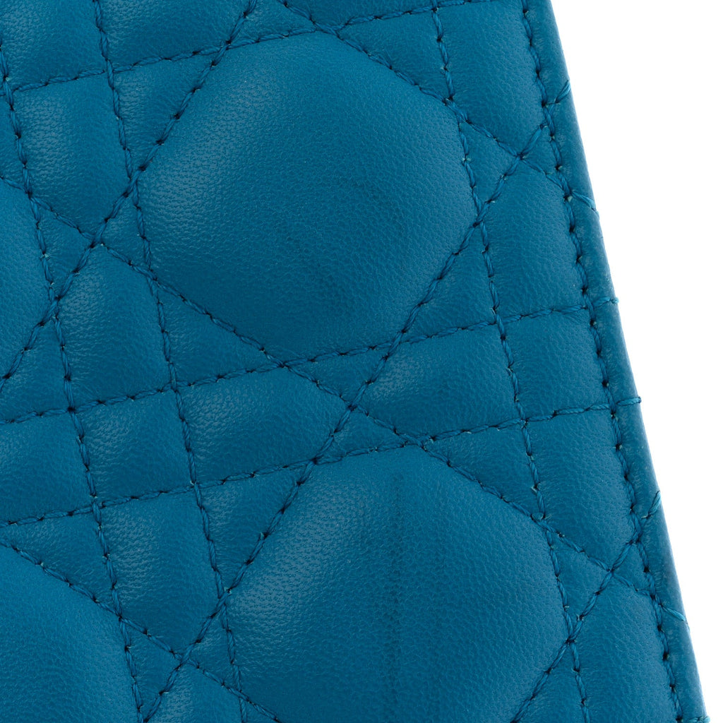 Lambskin Cannage Lady Dior Convertible Clutch Blue