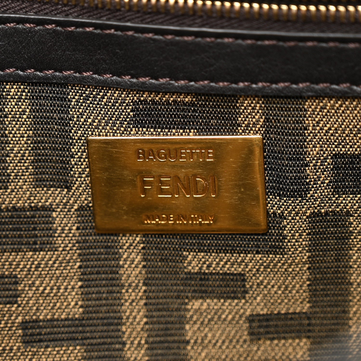 Fabric Jacquard FF 1974 Medium Baguette Tobacco Moro Black