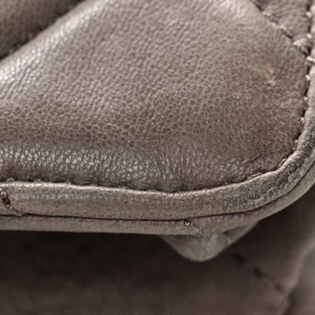 Washed Lambskin Jumbo Take Away Flap Grey