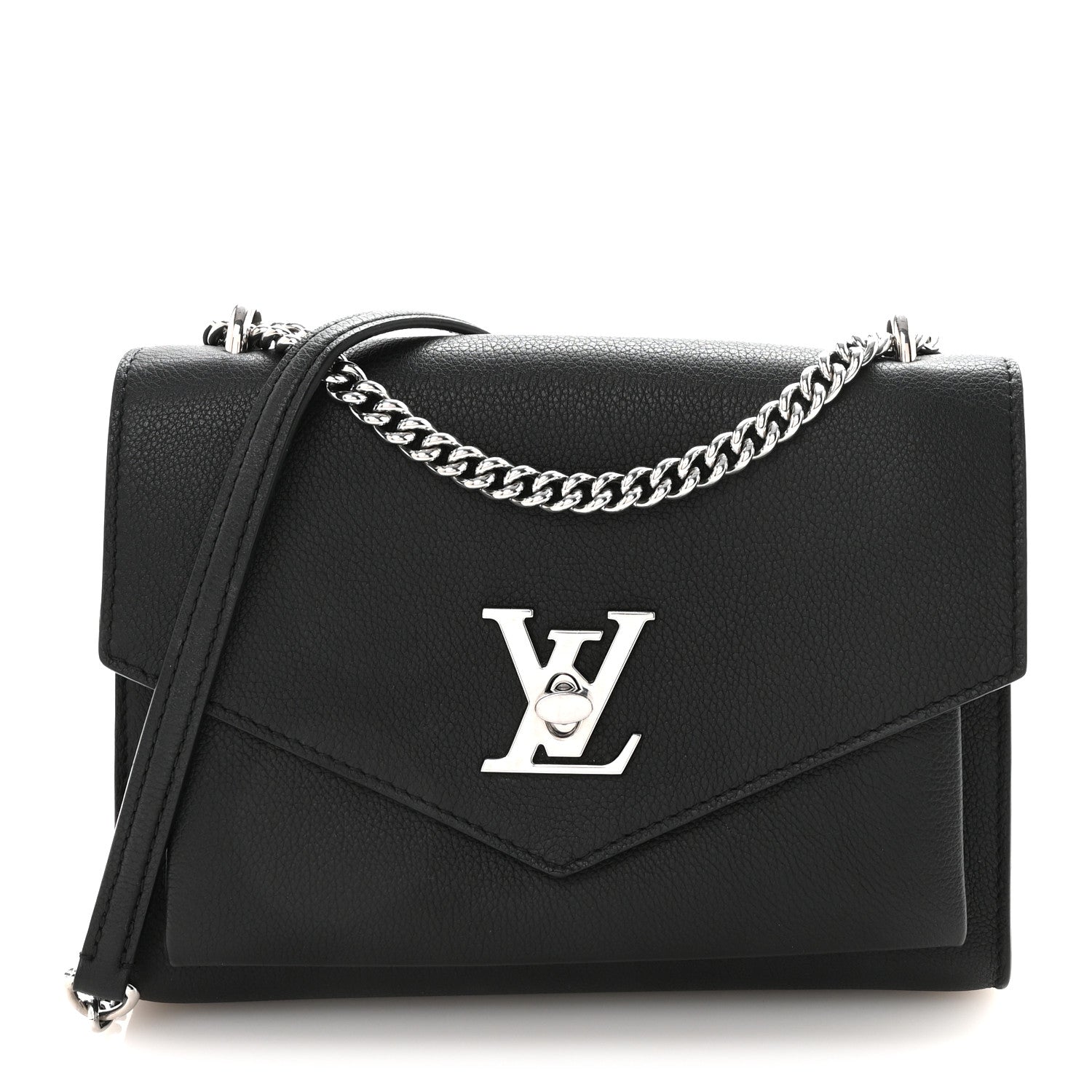Soft Calfskin My Lockme Chain Bag BB Black
